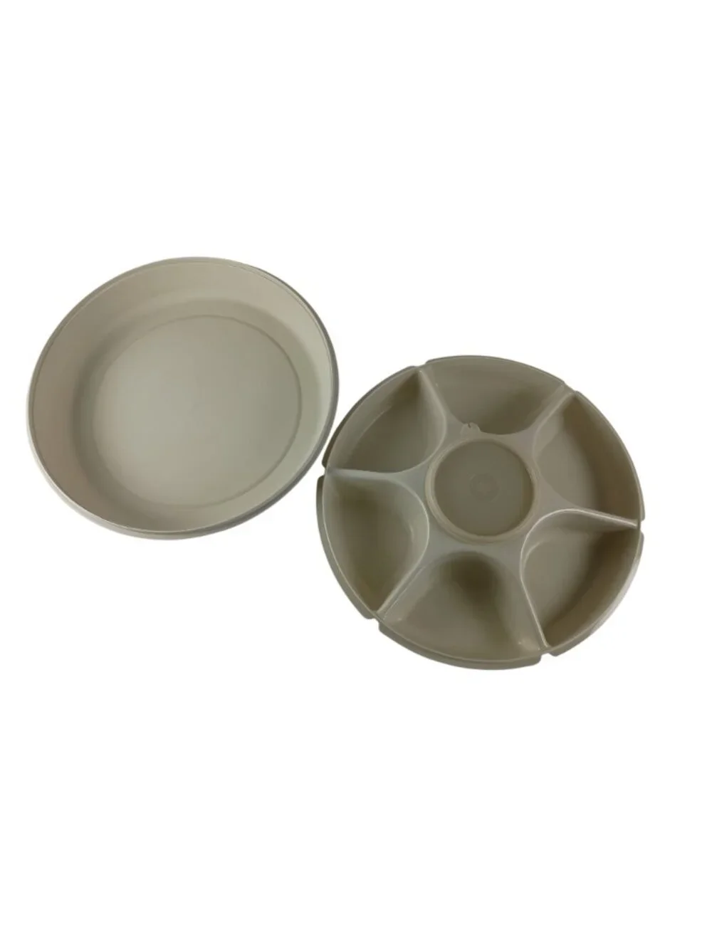 Tupperware Serving Center 6-Part Divided Party Veggie Snack & Dip Tray Vintage